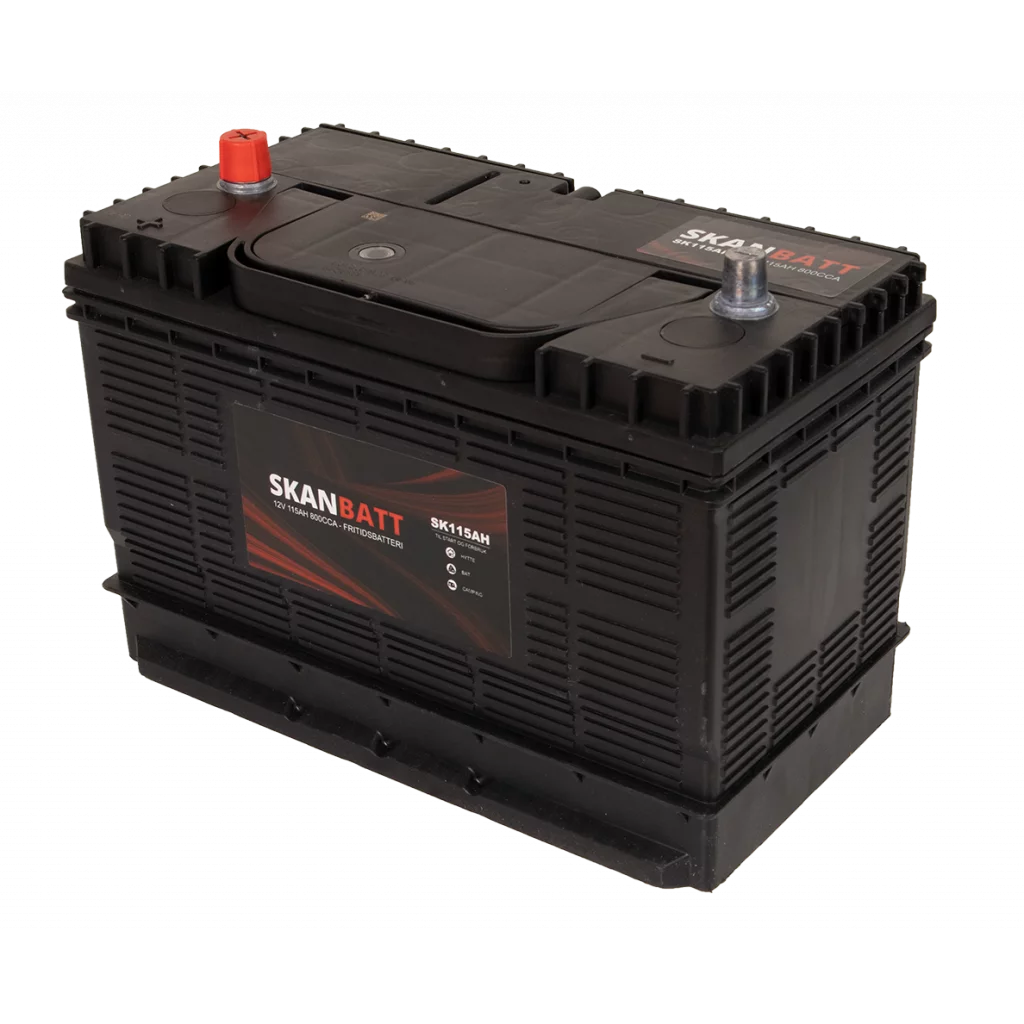 SKANBATT Fritidsbatteri 12V 115AH 800CCA (330x172x222/242mm) +midtstilt