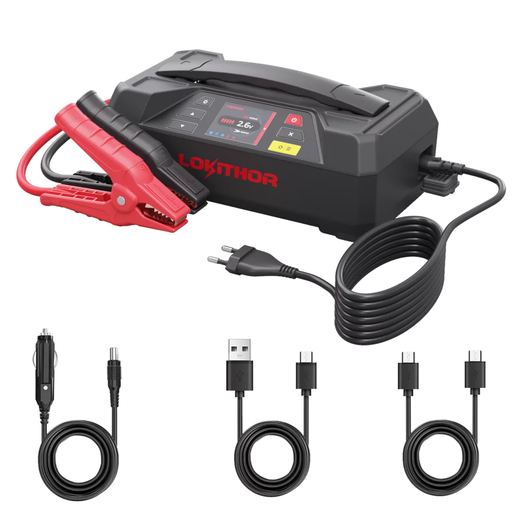 LOKITHOR Lithium Startbooster 6/12V 4250A, 6A lader og 12V batteritester