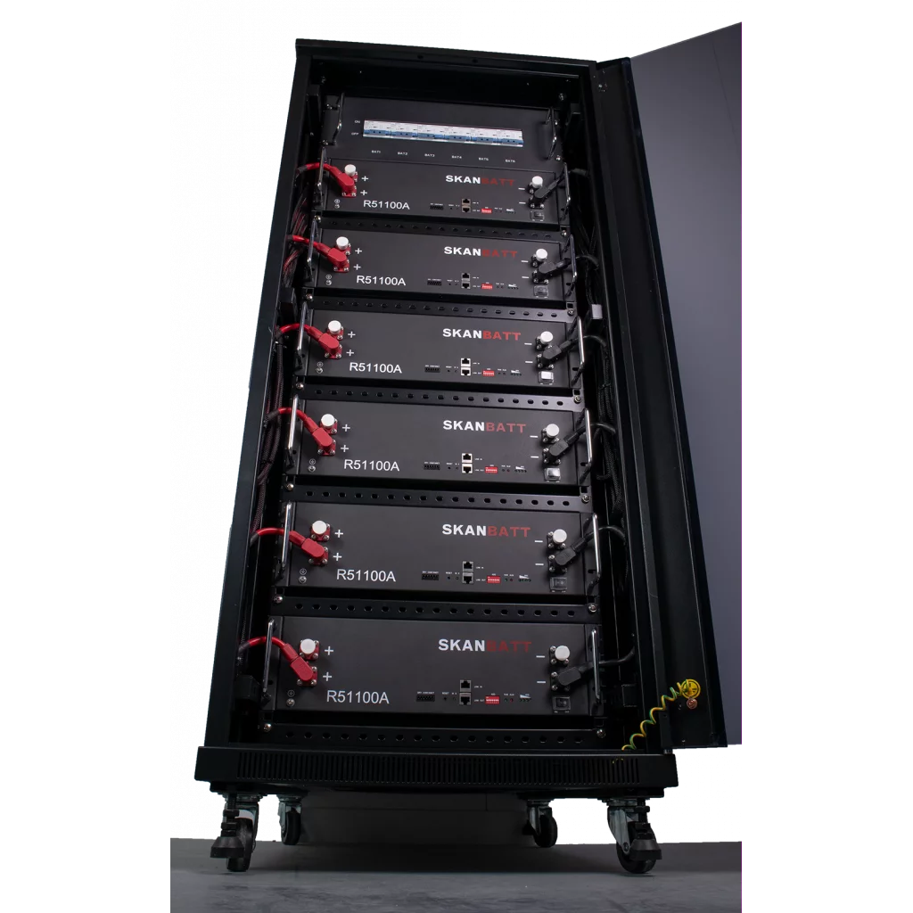 SKANBATT Kabinett/batteriskap for lithium rackmoduler 3U