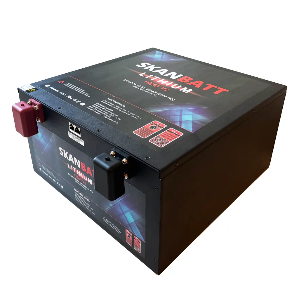 SKANBATT V2 Bobil "Under setet" modell 12V 480Ah - 150A BMS - HEAT - Bluetooth (VEIL Kr. 39995.-)