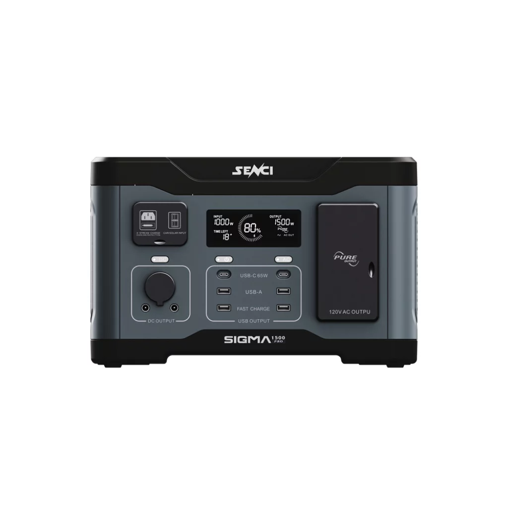 SENCI Lithium LPS 1152Wh Power Station med 1500W (3000W) sinus inverter