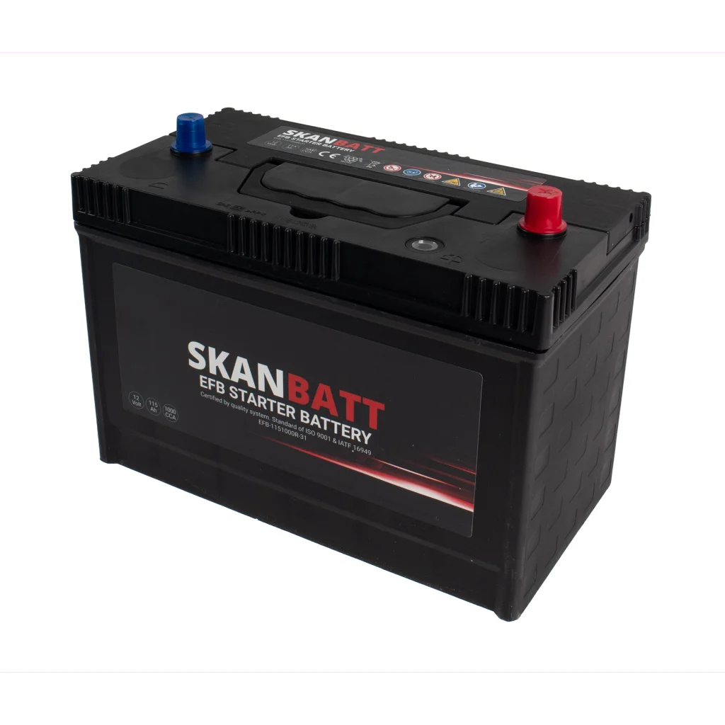 SKANBATT EFB Startbatteri 12V 115AH 1000CCA (330x173x239mm) +R