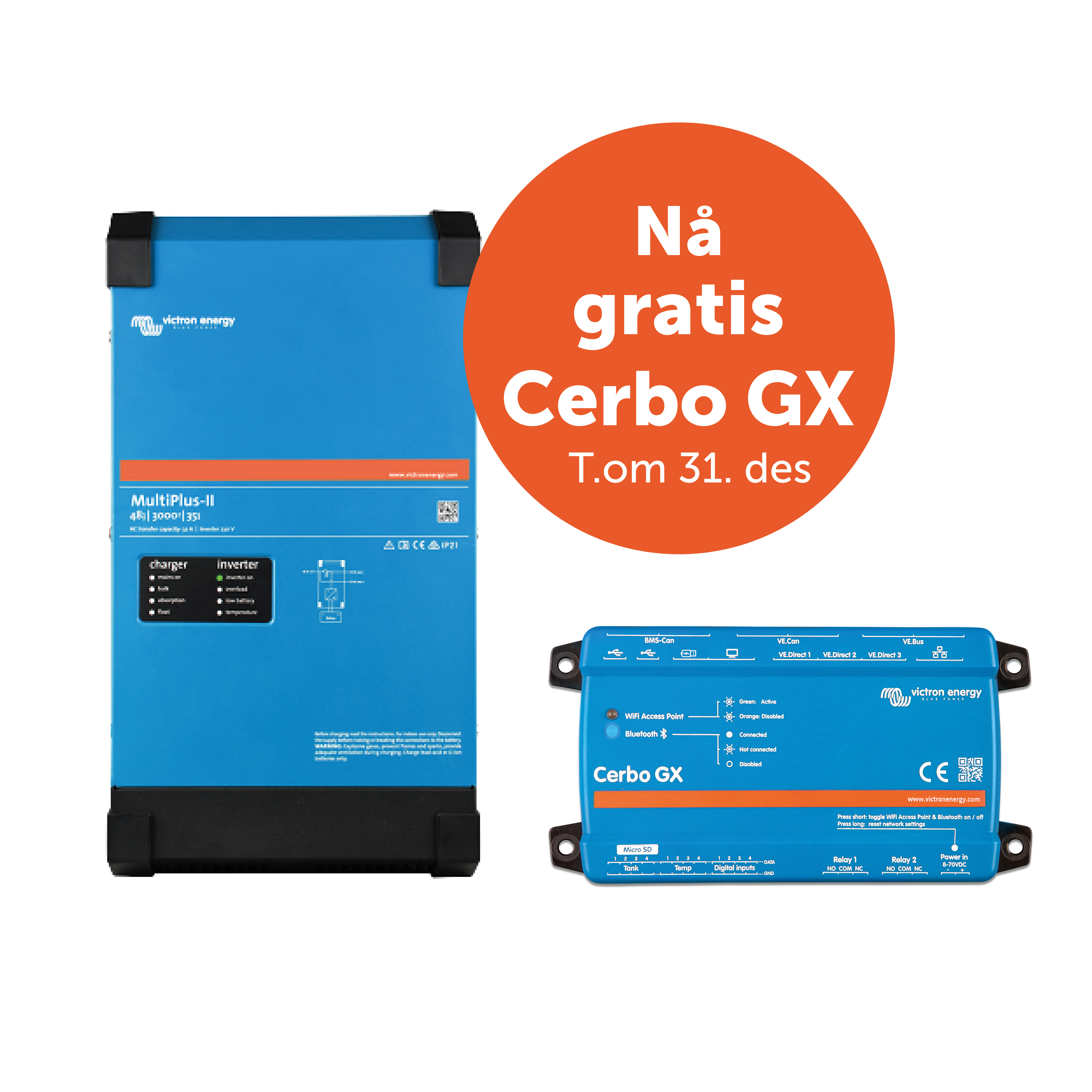 Få med gratis Cerbo GX på kjøpet - VICTRON Multiplus-II C48/3000