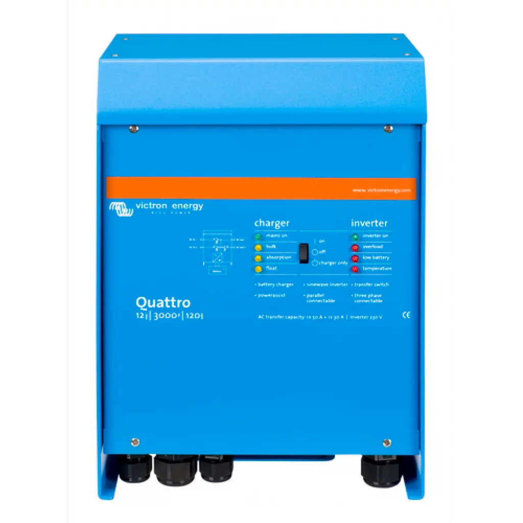 VICTRON Quattro 12/3000/120-50/50 Kombinert Batterilader og Inverter
