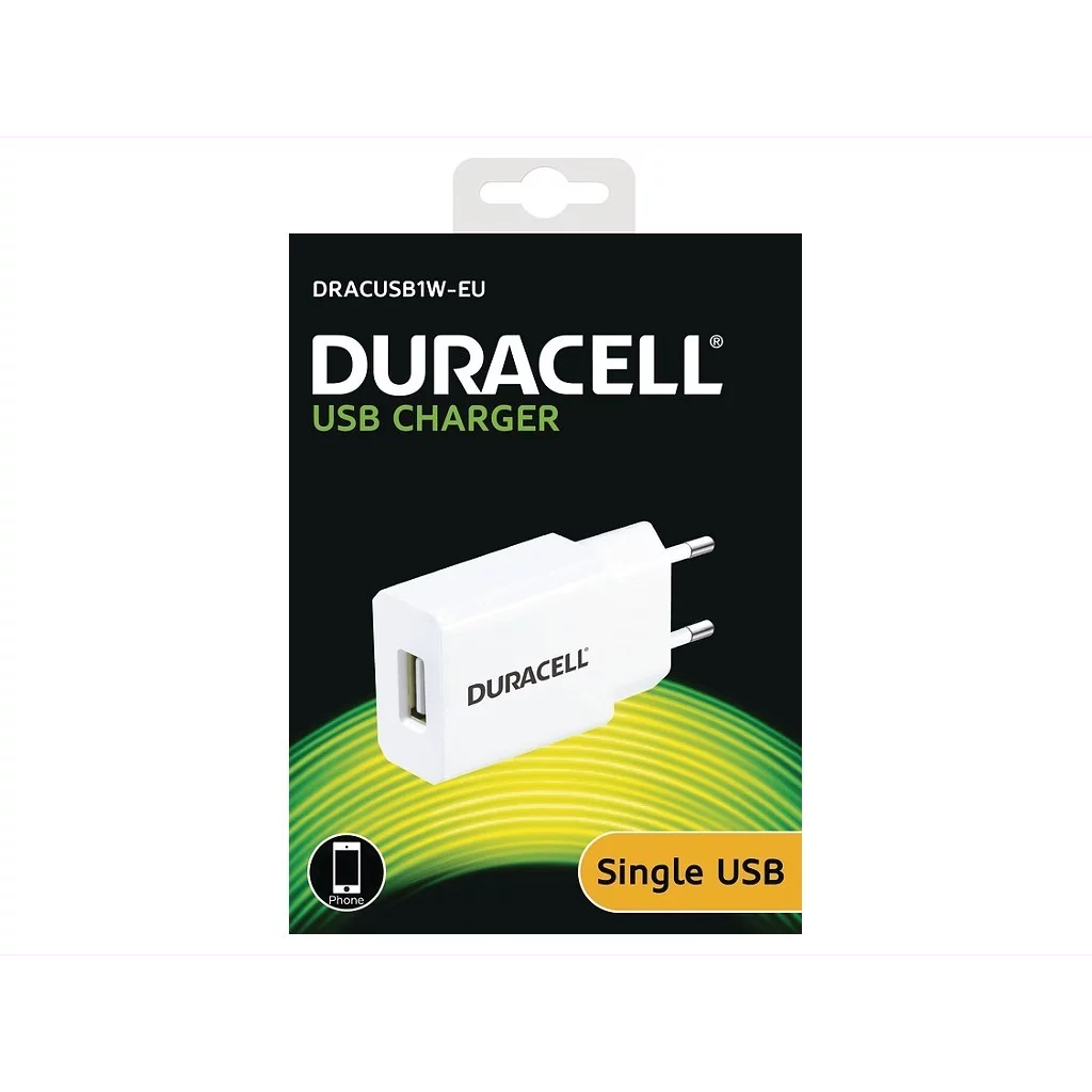 Duracell USB lader 1A Hvit modell