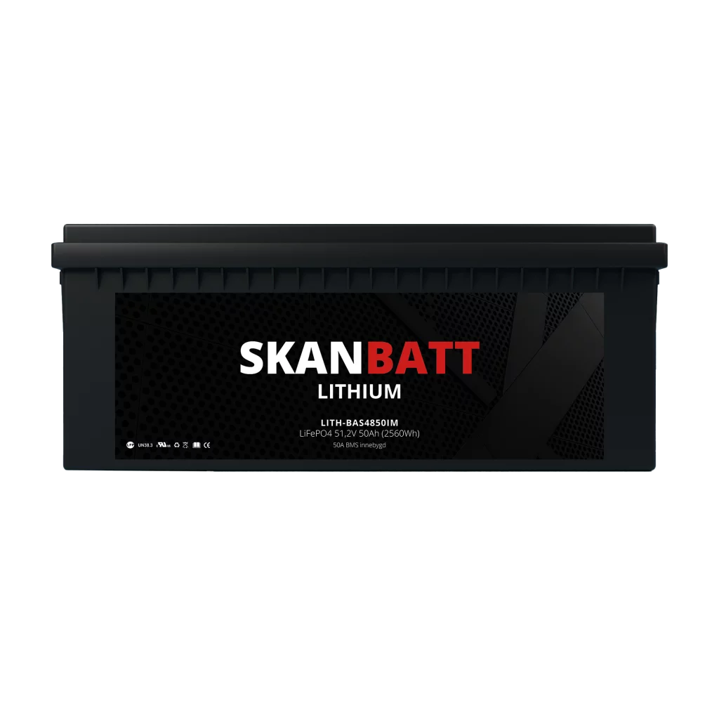 SKANBATT Lithium Batteri 48V 50AH 50A BMS (483x170x240mm) - IP67