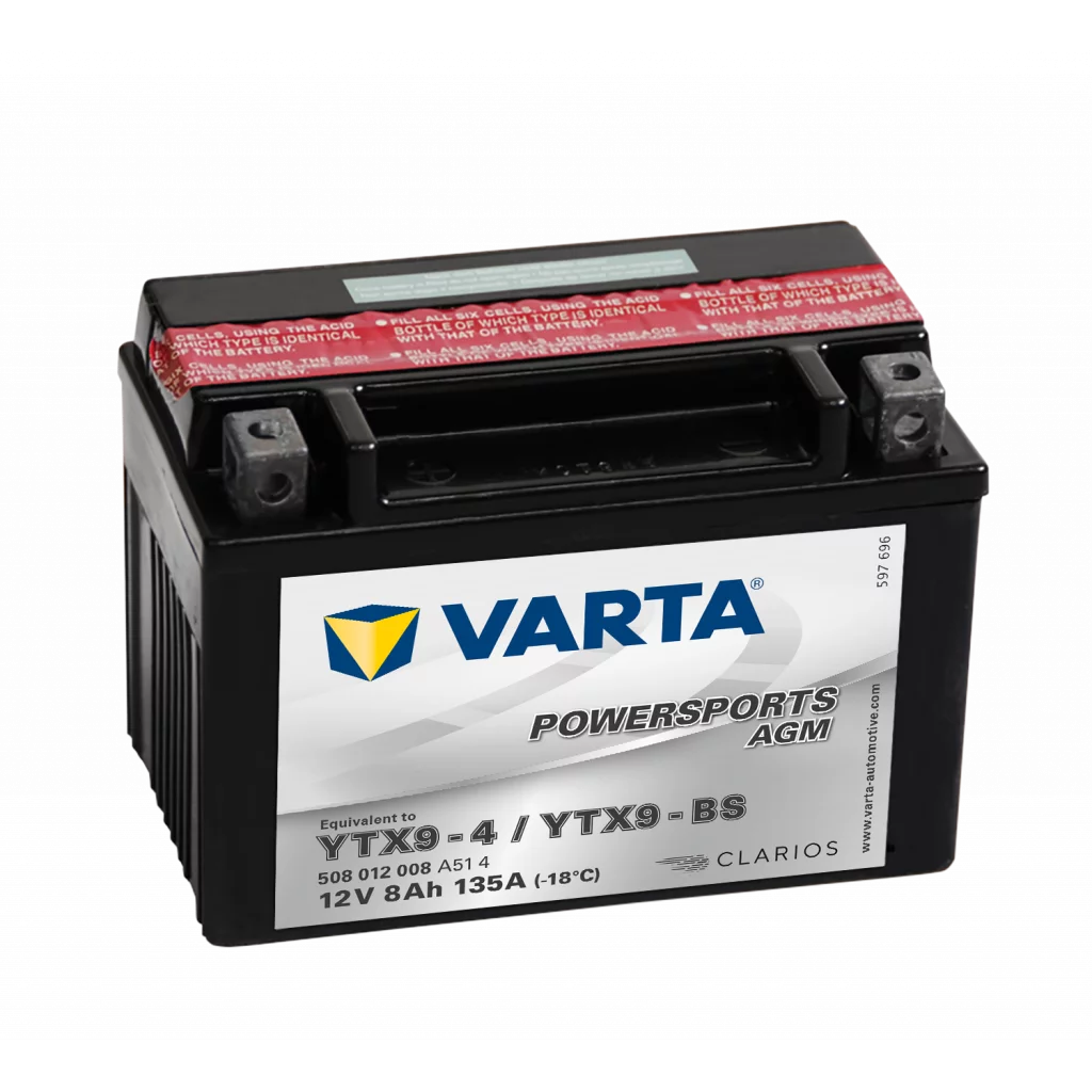 VARTA MC Batteri 12V 8AH 135CCA (152x88x106mm) +venstre YTX9-BS