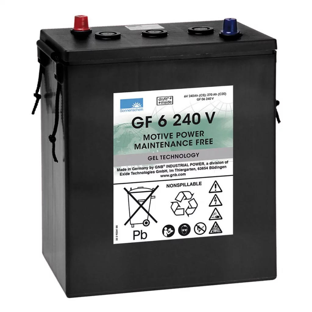SONNENSCHEIN GEL Batteri 6V 240AH (312x180x359mm) +diagonalt