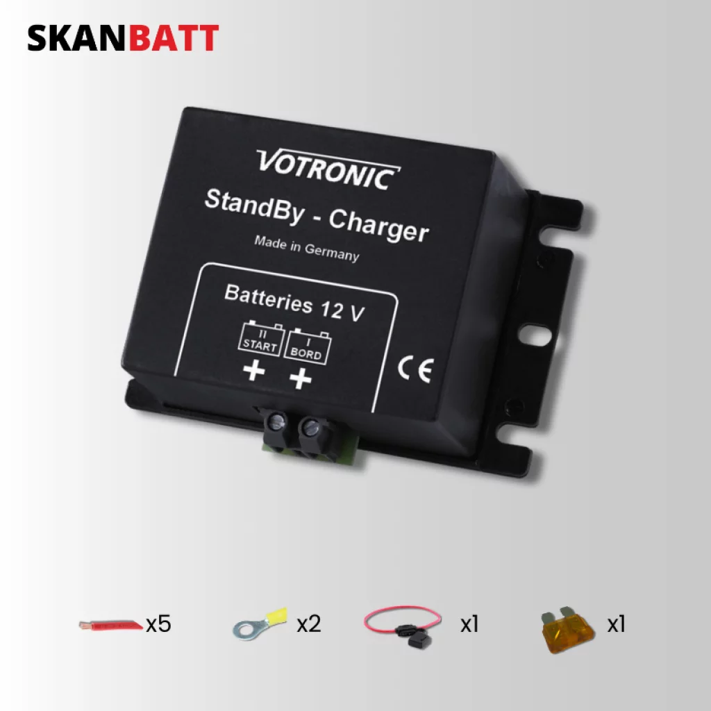 SKANBATT Pakke - Lading av startbatteriet via Victron solcelleregulator (<3A)