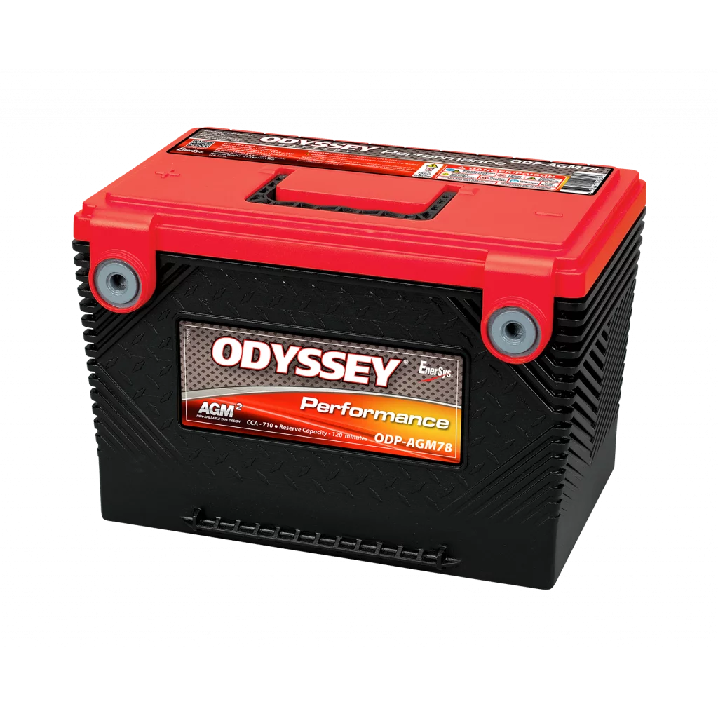 ODYSSEY ODP-AGM78 AGM Batteri 12V 61AH 792CCA (275x178x187mm) +sidepol venstre