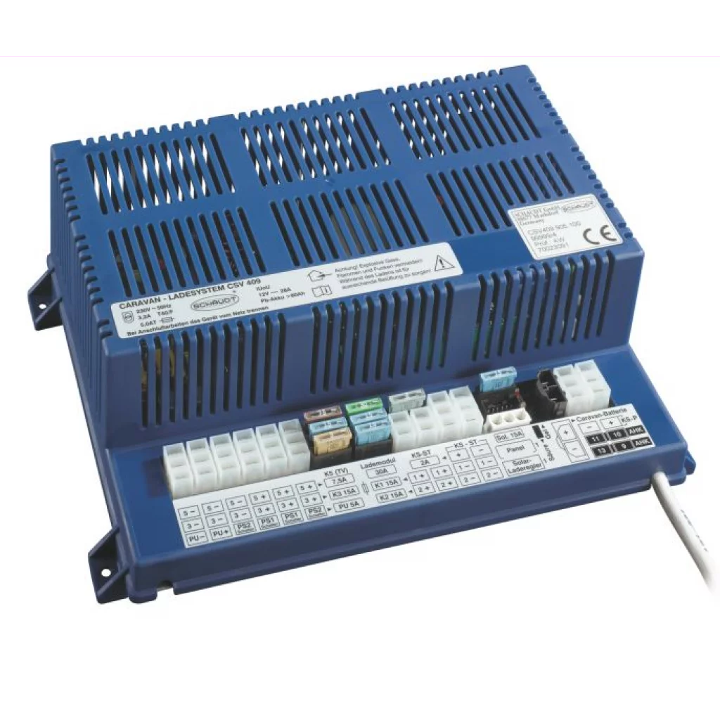 Schaudt CSV409 strømforsyning+lader+booster til Campingvogn