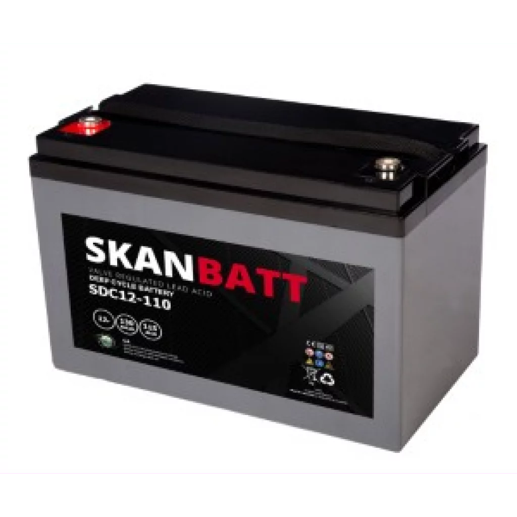 SKANBATT DEEP CYCLE AGM Batteri 12V 130AH - 328x172x215mm