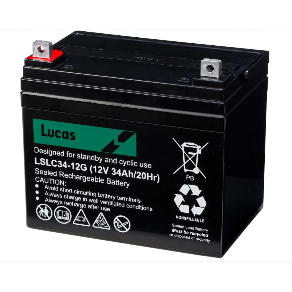LUCAS AGM Golf Batteri 12V 34AH (196x130x168mm)