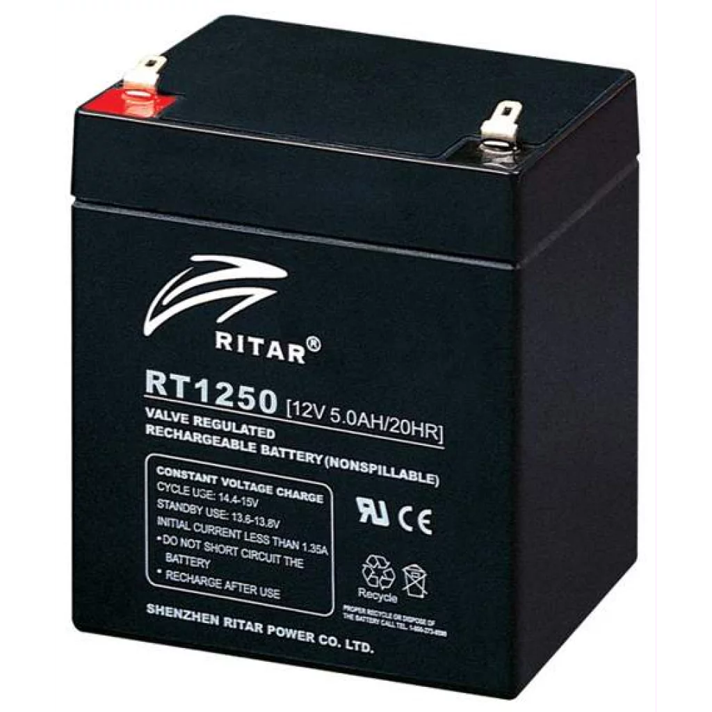 RITAR AGM Batteri 12V 5AH (90x70x101mm) F2