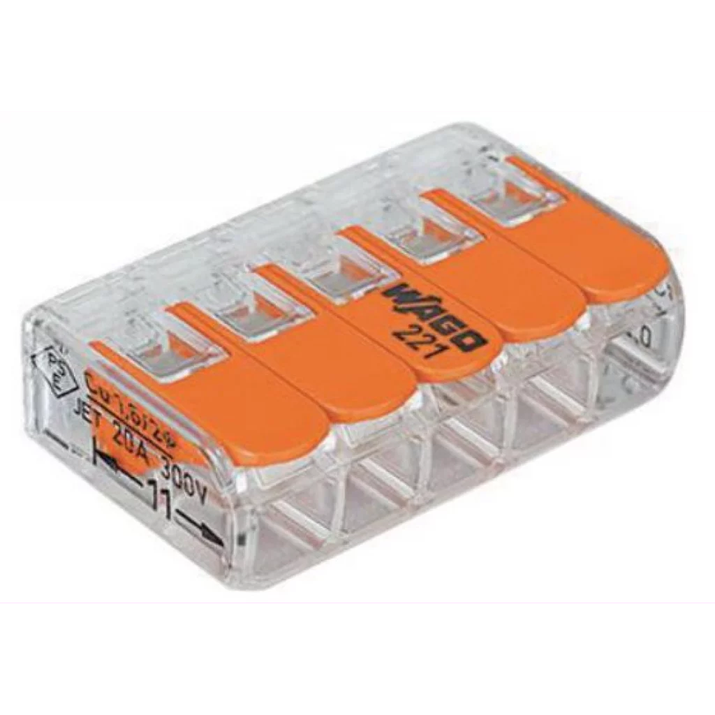 Wago 5-pol rekkeklemme med fjær