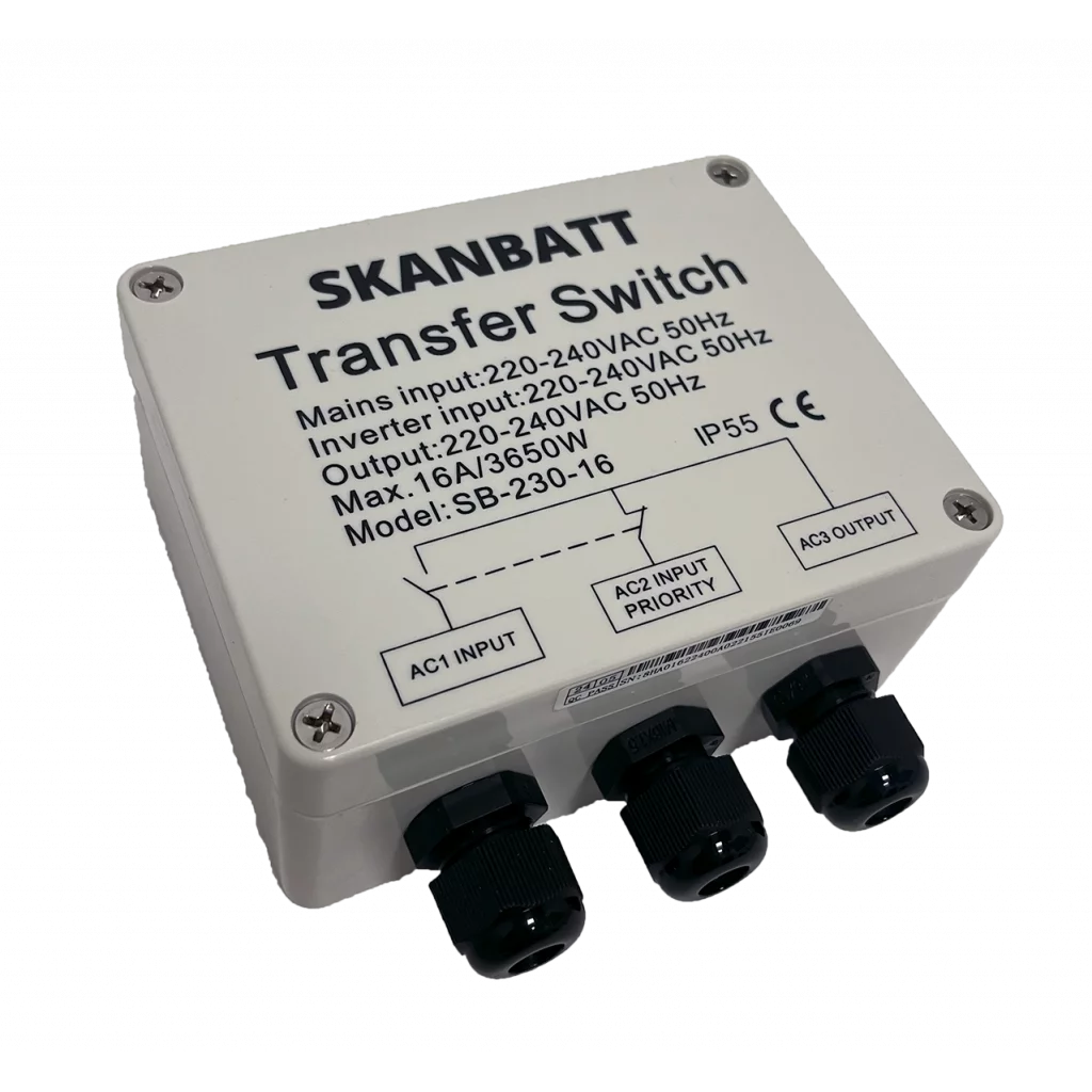 SKANBATT Transfer Switch 3600VA US-16