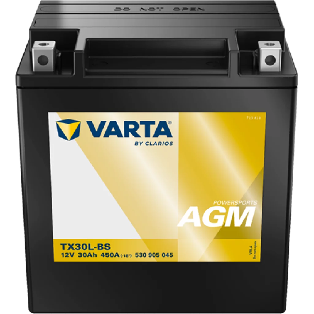 VARTA AGM MC Batteri 12V 30AH 450CCA (166x127x175mm) +høyre YTX30L-BS