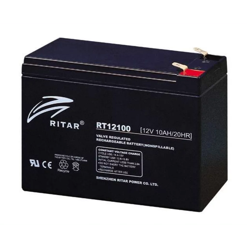 RITAR AGM Batteri 12V 10AH (151x65x111mm) F2
