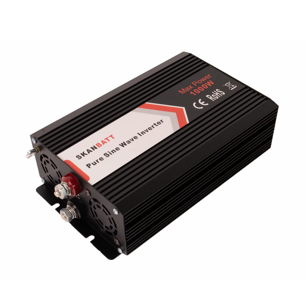 SKANBATT Inverter 24V 1000W (2000W) Ren Sinus m/Trådløs Fjernkontroll
