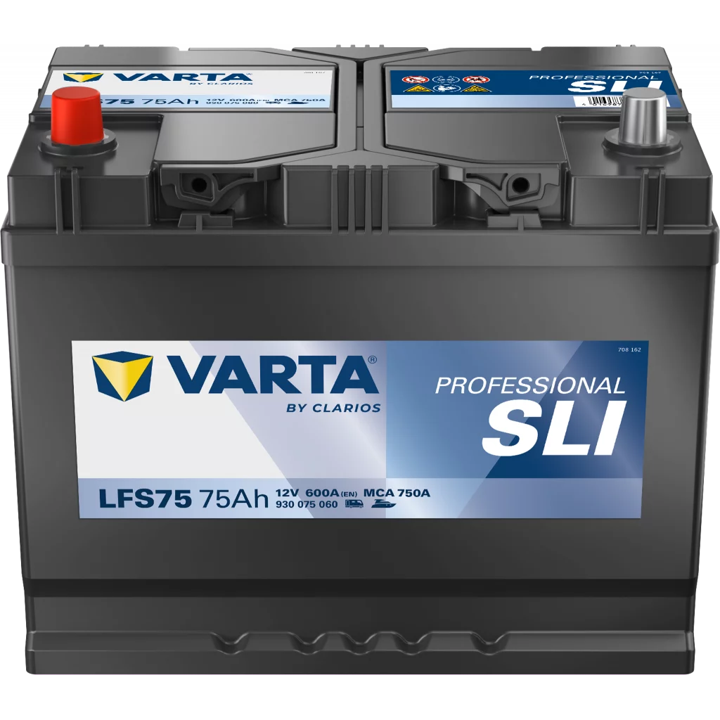 VARTA Fritidsbatteri 12V 75AH 600CCA (260x175x225mm) +venstre LFS75 (812071)