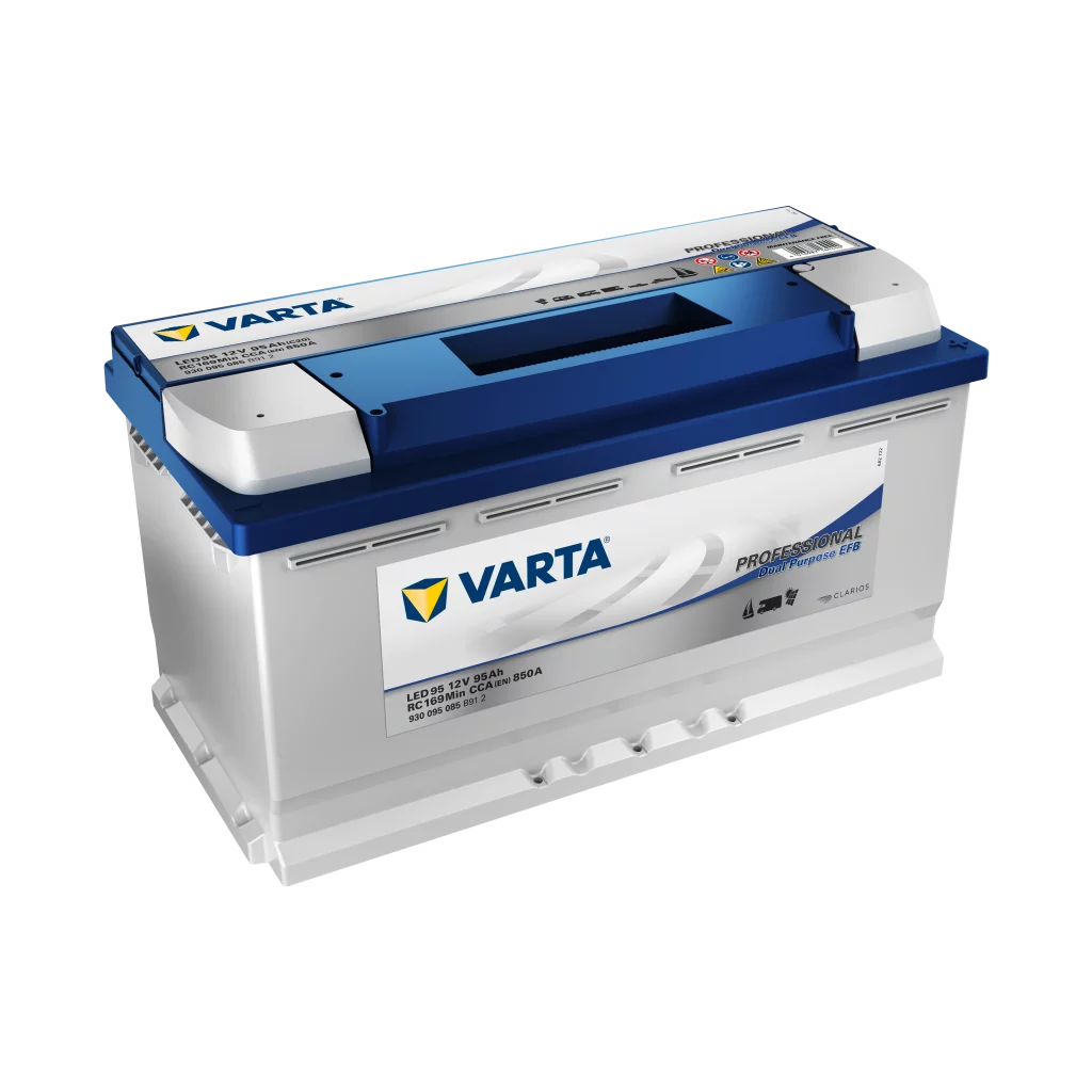VARTA Fritidsbatteri EFB Batteri 12V 95AH 850CCA (353x175x190/190mm) +høyre LED95