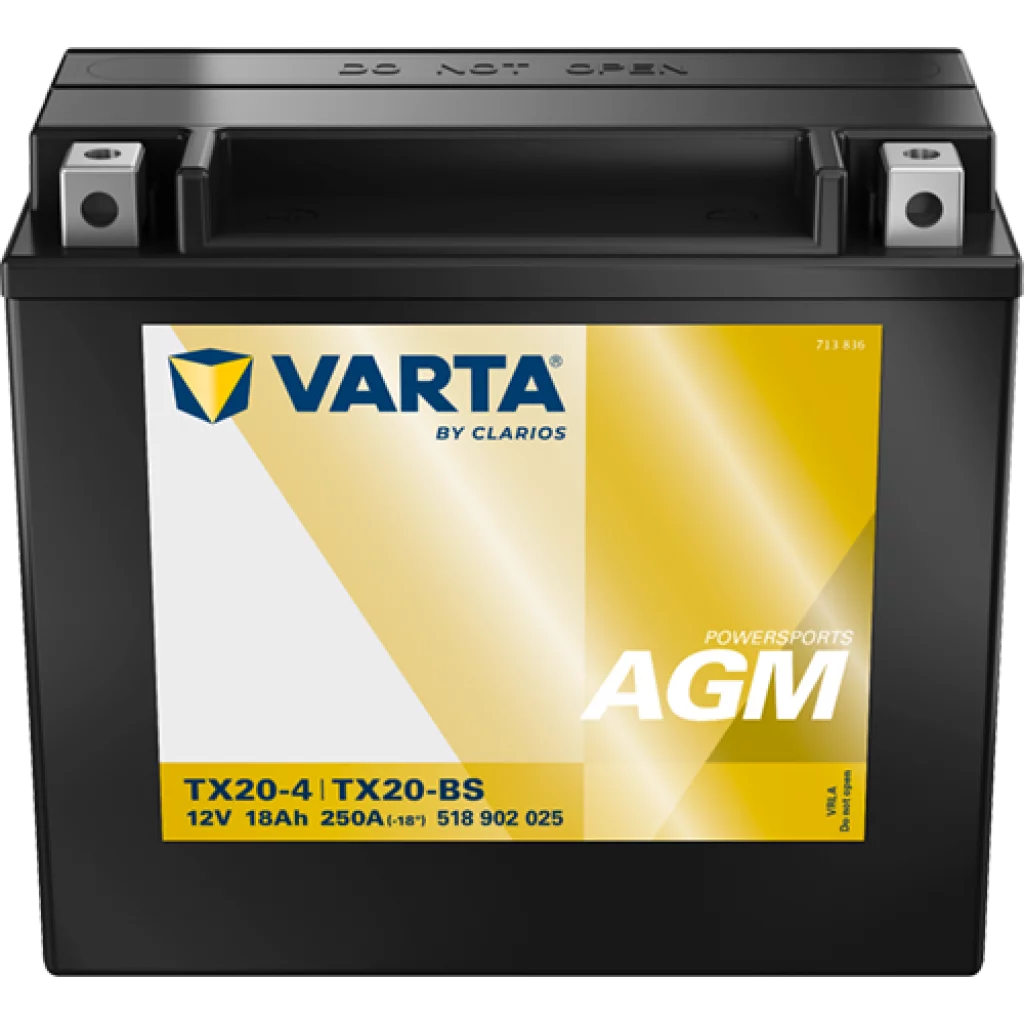 VARTA AGM MC Batteri 12V 18AH 250CCA (177x88x156mm) +venstre YTX20-BS