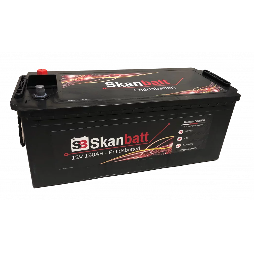 SKANBATT Fritidsbatteri 12V 180AH 1000CCA (513x223x203/223mm) +venstre