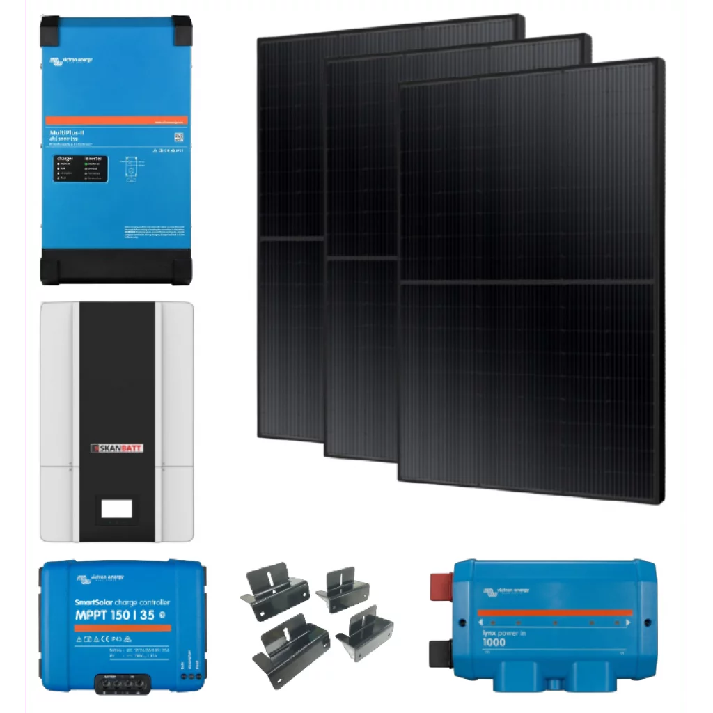 SKANBATT / VICTRON Komplett 230V Offgridpakke Medium