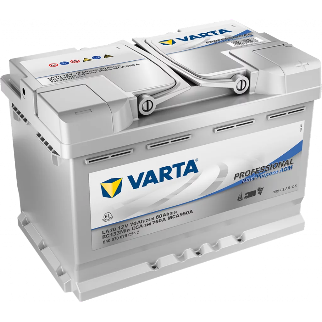 VARTA Fritidsbatteri AGM Batteri 12V 70AH 760CCA (278x175x190/190mm) +høyre LA70
