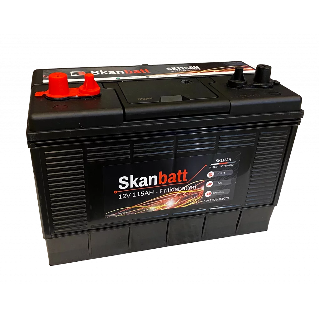 SKANBATT Fritidsbatteri 12V 115AH 800CCA (330x172x222/242mm) Dual Pol