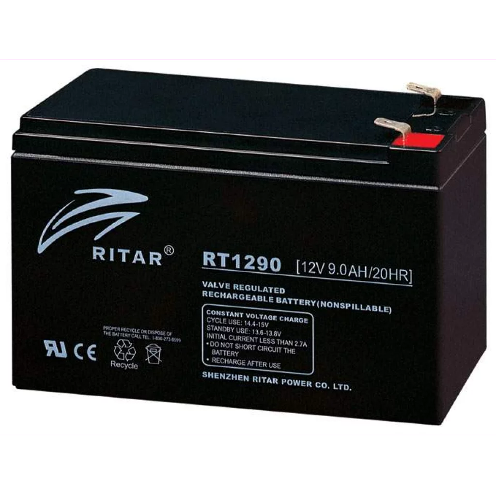 RITAR AGM Batteri 12V 9AH (151x65x94mm) F2