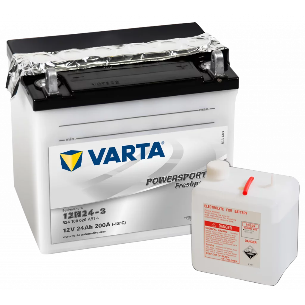 VARTA MC Batteri 12V 24AH 200CCA (186x125x178mm) +høyre 12N24-3