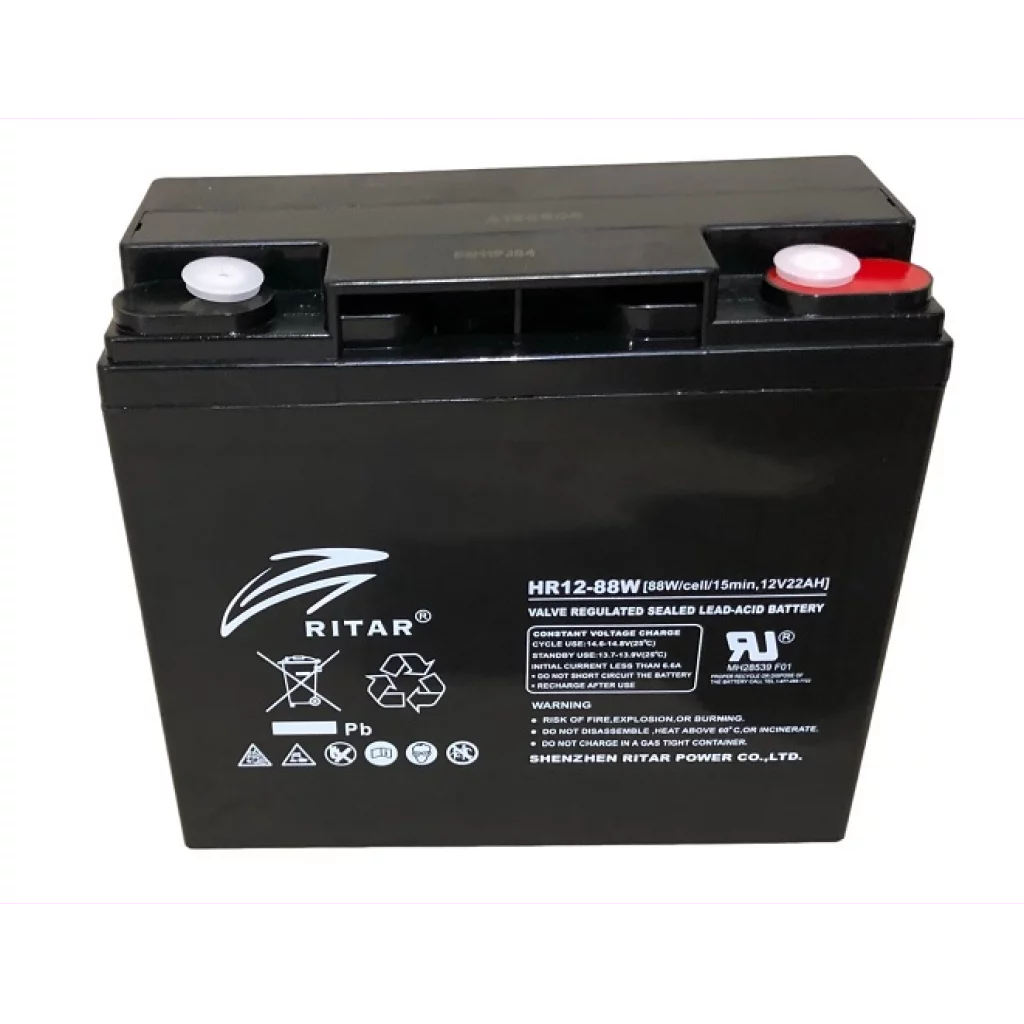 RITAR High Rate AGM Batteri 12V 22AH (181x77x167mm) M5